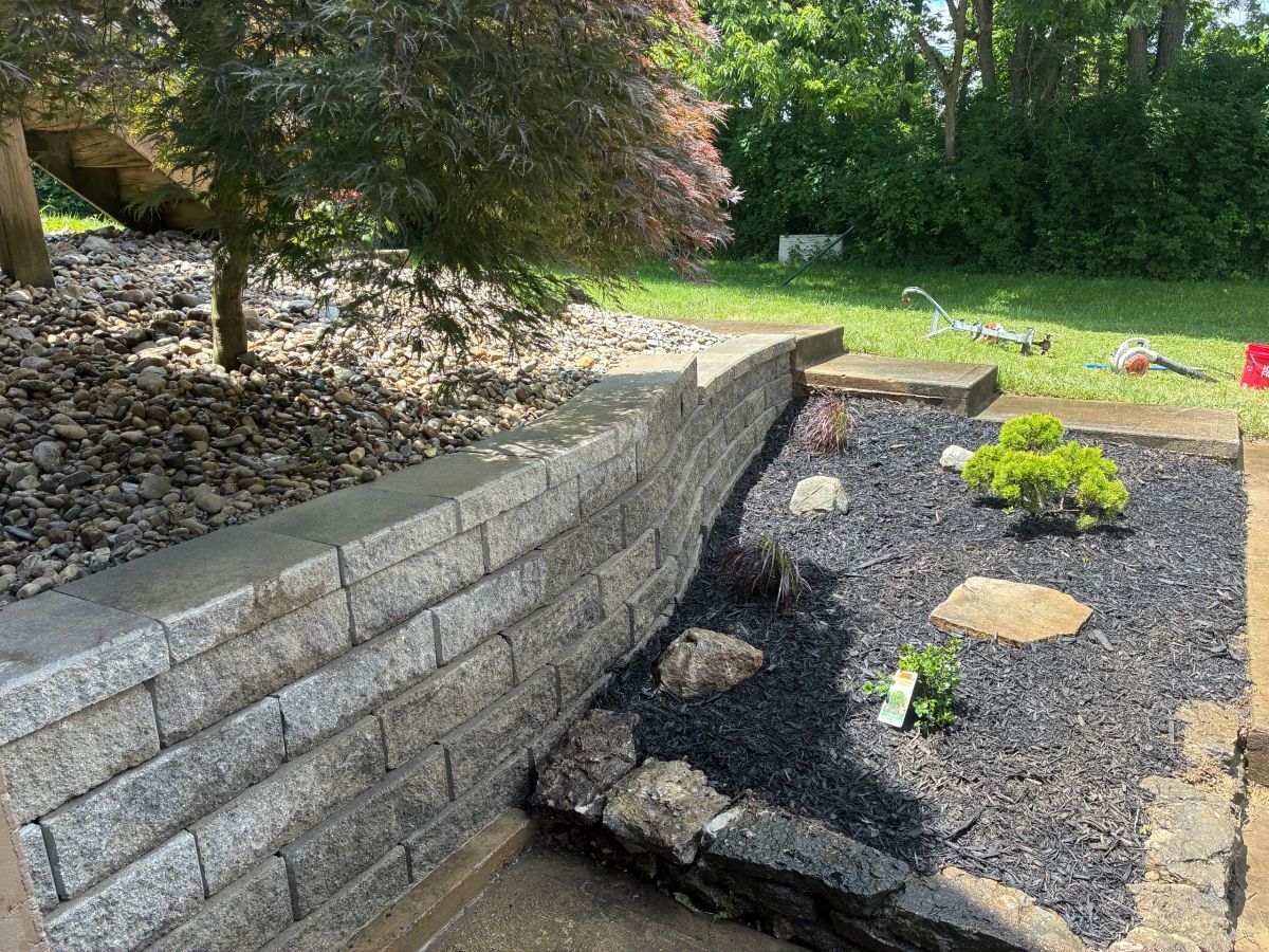 Hardscape steps and garden transition